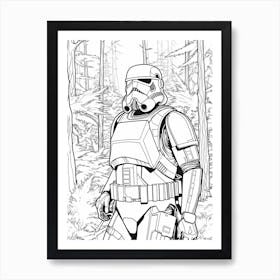 Endor (Star Wars) Fantasy Inspired Line Art 4 Art Print