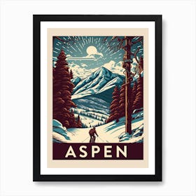 Aspen Vintage Travel Poster Poster