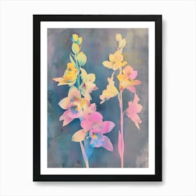 Iridescent Flower Delphinium Art Print