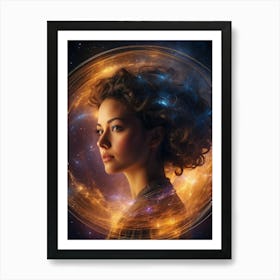 Young Woman In Space Art Print