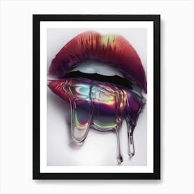 Dripping Lips Art Print