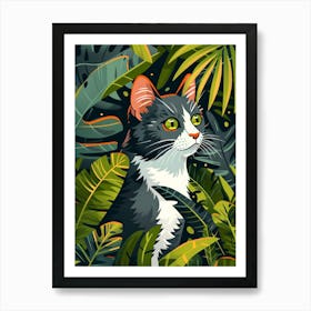 Cat In The Jungle 28 Art Print