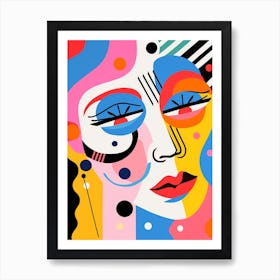 Eyes Looking Down Face Art Print