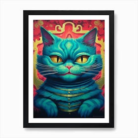 Alice In Wonderland The Cheshire Cat Kitsch Art Print