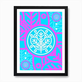 Geometric Glyph in White and Bubblegum Pink and Candy Blue n.0100 Art Print