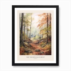 Autumn Forest Landscape The Thuringian Forest Germany Poster Art Print