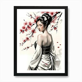 Geisha Japanese Art Art Print