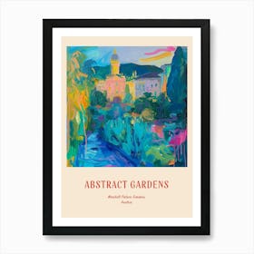 Colourful Gardens Mirabell Palace Gardens Austria 1 Red Poster Art Print