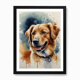 Golden Retriever Watercolor Painting Art Print