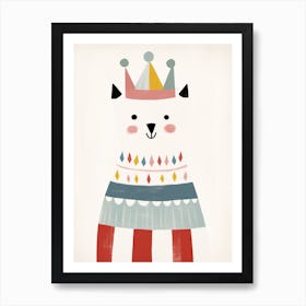 Little Arctic Fox 1 Wearing A Crown Art Print
