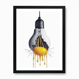 Egg In A Light Bulb Art Print