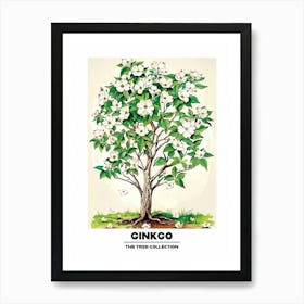 Ginkgo Tree Storybook Illustration 1 Poster Art Print