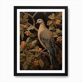 Dark And Moody Botanical Dove 1 Art Print