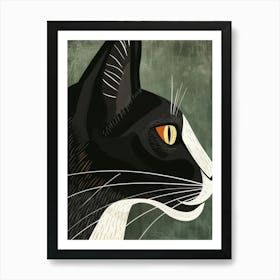 Black And White Cat 26 Art Print