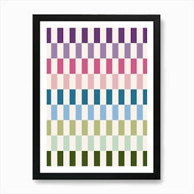 Retro Colorful Stripes Art Print