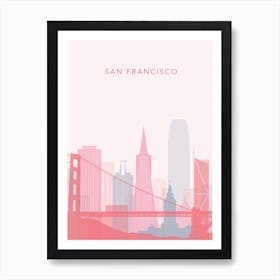 Pink And Blue San Francisco Skyline Art Print