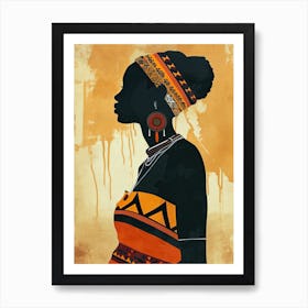 African Woman Boho Canvas Art Print