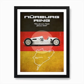 Nürburgring Auto Union Typ C Vintage Poster