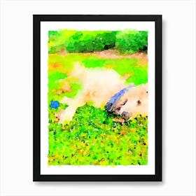 Dog In The Grass Art Print