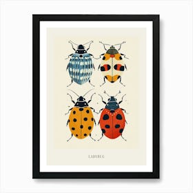 Colourful Insect Illustration Ladybug 13 Poster Art Print