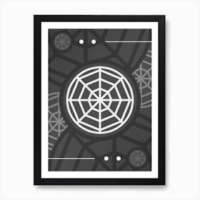 Abstract Geometric Glyph Array in White and Gray n.0021 Art Print