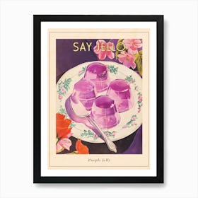 Purple Jelly Vintage Cookbook Illustration 1 Poster Art Print