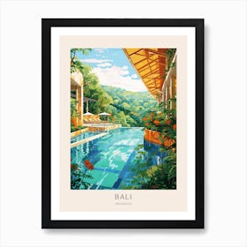 Bali, Indonesia 5 Midcentury Modern Pool Poster Art Print