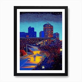 Memphis, City Us  Pointillism Art Print