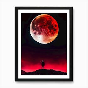 Blood Moon From The Top Of The Mountain Art Print