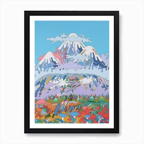 Art Psychedelic Mountain Art Print