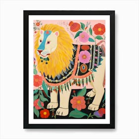 Maximalist Animal Painting Lion 2 Art Print