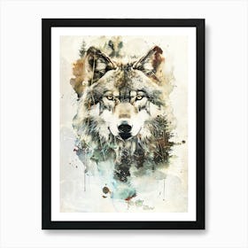 Poster Wolf Wild Animal Illustration Art 02 Art Print