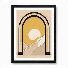 Arches Set Mustard Yellow Dot Sun Art Print (1) Art Print