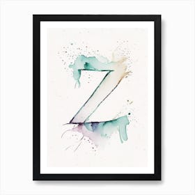 X, Letter, Alphabet Minimalist Watercolour 7 Art Print