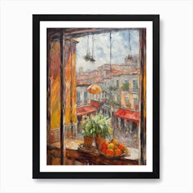 Window View Of Buenos Aires In The Style Of Impressionism 2 Art Print