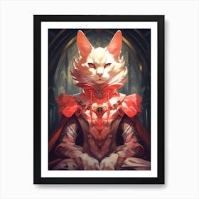 Cat In Armor 1 Art Print