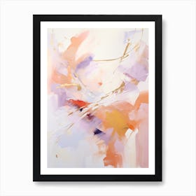 Lilac And Orange Autumn Abstract Painting 4 Art Print