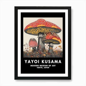 Yayoi Kusama Inspired Giant Red Cap Mushroom Art Print