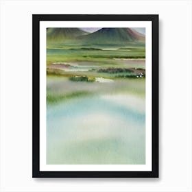 Timanfaya National Park Spain Water Colour Poster Art Print