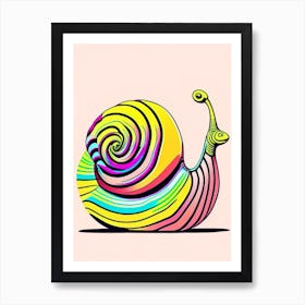 Full Body Snail Line Drawing 1 Pop Art Art Print