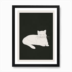 Minimalist Abstract Cat 3 Art Print