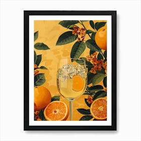 Oranges In A Glass Art Print