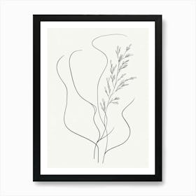 Line Drawing Of A Plant 1 Art Print