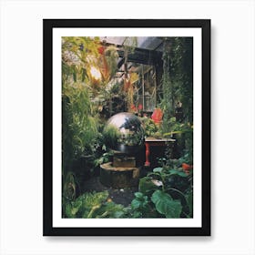 Green House Plants Botanical Disco Ball 1 Art Print