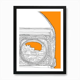 Orange Automobile Art Print