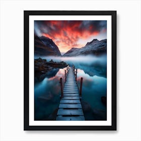 Sunrise Over The Fjords Art Print