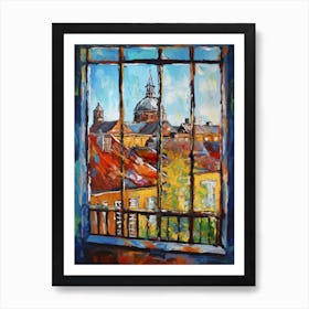 Window View Of Copenhagen Denmark Impressionism Style 4 Art Print