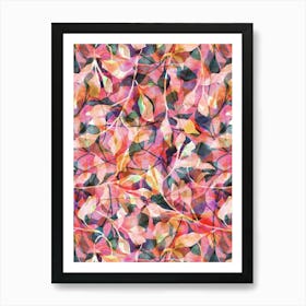 Watercolour Painted Foliage - Copper Affiche