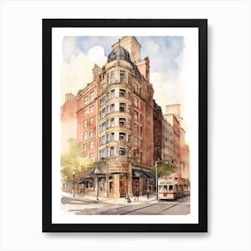 New York City Neighborhood, Watercolour 4 Art Print