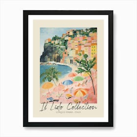 Cinque Terre   Italy Il Lido Collection Beach Club Poster 2 Art Print